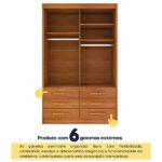 Guarda Roupa Solteiro 2 Portas 6 Gavetas 133cm Chicago Cinamomo - Image 4