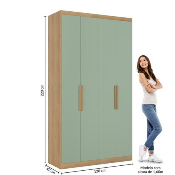 Guarda Roupa Solteiro 4 Portas Milan Thb - Image 5