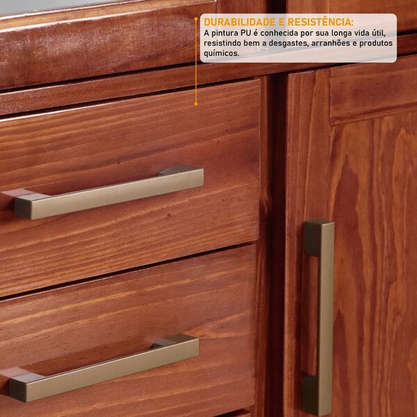 Guarda Roupa Solteiro Com Espelho E Pés 8 Portas 3 Gavetas Paris Lanes Móveis Mogano - Image 10