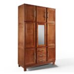 Guarda Roupa Solteiro Com Espelho E Pés 8 Portas 3 Gavetas Paris Lanes Móveis Mogano - Image 11