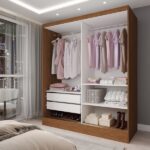 Guarda-roupa Solteiro La Paz 2 Portas 2 Gavetas Com Espelho Naturale Tx - Panorama Móveis - Image 5