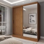 Guarda-roupa Solteiro La Paz 2 Portas 2 Gavetas Com Espelho Naturale Tx - Panorama Móveis