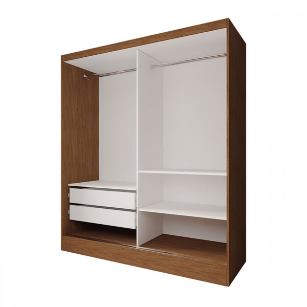 Guarda-roupa Solteiro La Paz 2 Portas 2 Gavetas Com Espelho Naturale Tx - Panorama Móveis - Image 6