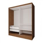 Guarda-roupa Solteiro La Paz 2 Portas 2 Gavetas Com Espelho Preto - Panorama Móveis - Image 5