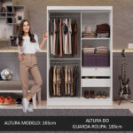 Guarda-Roupa Solteiro Madesa Luke 2 Portas de Correr de Madeira - Image 2