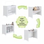 Mini Berço Para Quarto De Bebê 4 Em 1 Evolutivo Branco - Image 5