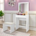 Penteadeira 1 Gaveta Com Banqueta Sofia Branco