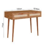 Penteadeira 2 Gaveta Retrô 100cm X 53,6cm X 77cm Olmo - Image 2