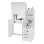 Penteadeira 4 Gavetas Com Espelho Deslizante E Nichos Helena Yescasa Branco - Image 2