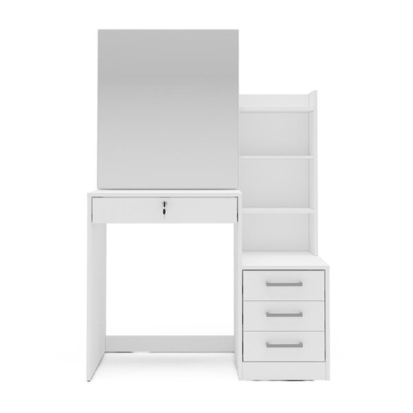 Penteadeira 4 Gavetas Com Espelho Deslizante E Nichos Helena Yescasa Branco - Image 8