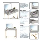 Penteadeira Com Espelho Amélia 1 Pt 1 Gv Arenas E Champagne - Image 6