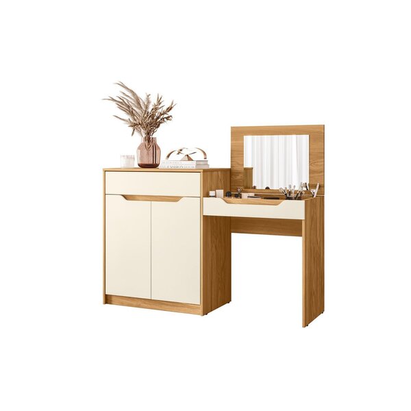 Penteadeira Escrivaninha 2 Portas 1 Gaveta Trend Cinamomo/off White - Image 7