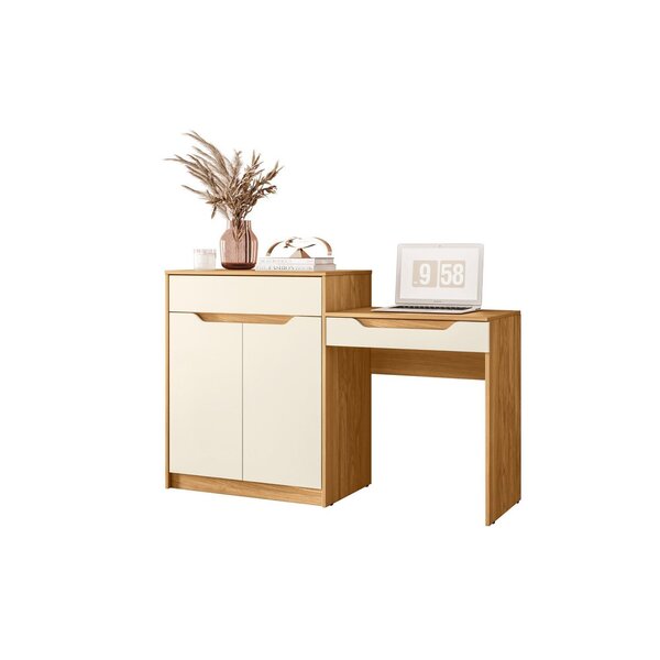 Penteadeira Escrivaninha 2 Portas 1 Gaveta Trend Cinamomo/off White - Image 6