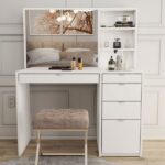 Penteadeira Maria 5 Gavetas 2 Prateleiras Branco - Panorama Móveis