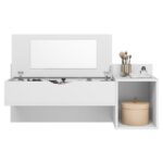 Penteadeira Suspensa Camarim Com Espelho Rouge Espresso Móveis Branco Fosco - Image 6