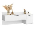 Penteadeira Suspensa Camarim Com Espelho Rouge Espresso Móveis Branco Fosco - Image 8