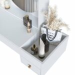 Penteadeira Suspensa Com Nicho Aberto Gaveta E Gavetão Es1001 Branco - Image 6