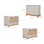 Quarto Bebê Gêmeos Com 2 Berços Mini Cama E Cômoda Liza Permobili - Image 4
