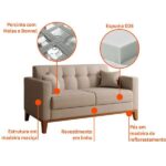 Sofá 2 Lugares Narvik Linho Cru - Image 5