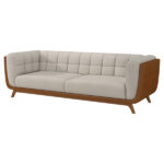 Sofá 3 Lugares 240cm Coin Courino Caramelo | Linho Off White - Sallar Home - Image 7