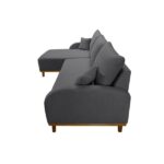 Sofá 3 Lugares Com Chaise Lado Esquerdo 250cm Em Veludo Mercúrio Grafite - Image 2