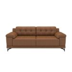 Sofá 4 Lugares Carrara Couro Conhaque - Image 5