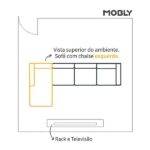 Sofá 4 Lugares Living Com Chaise Esquerdo Pés E Base Em Madeira Linho Cotton Cru - Image 2