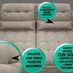 Sofá Bergamo 2,50m Assento Retrátil E Reclinável Velosuede Bege - Netsofas - Image 6