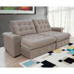 Sofá Coliseu 2,00m Retrátil E Reclinável Super Pillow - Avelã