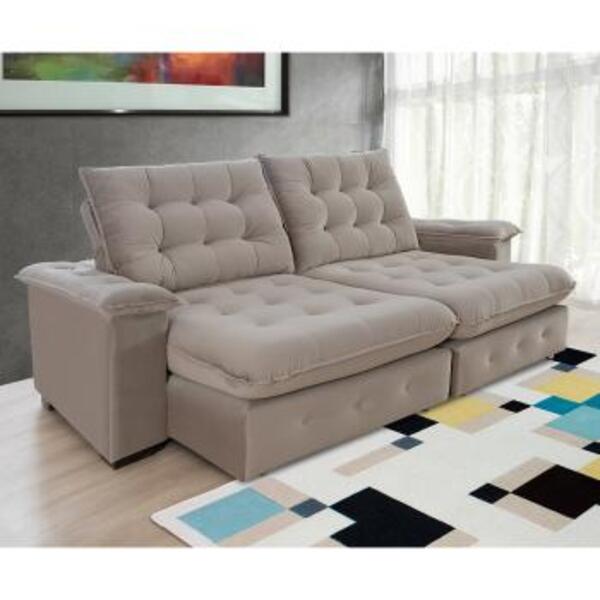 Sofá Coliseu 2,00m Retrátil E Reclinável Super Pillow - Avelã - Image 3